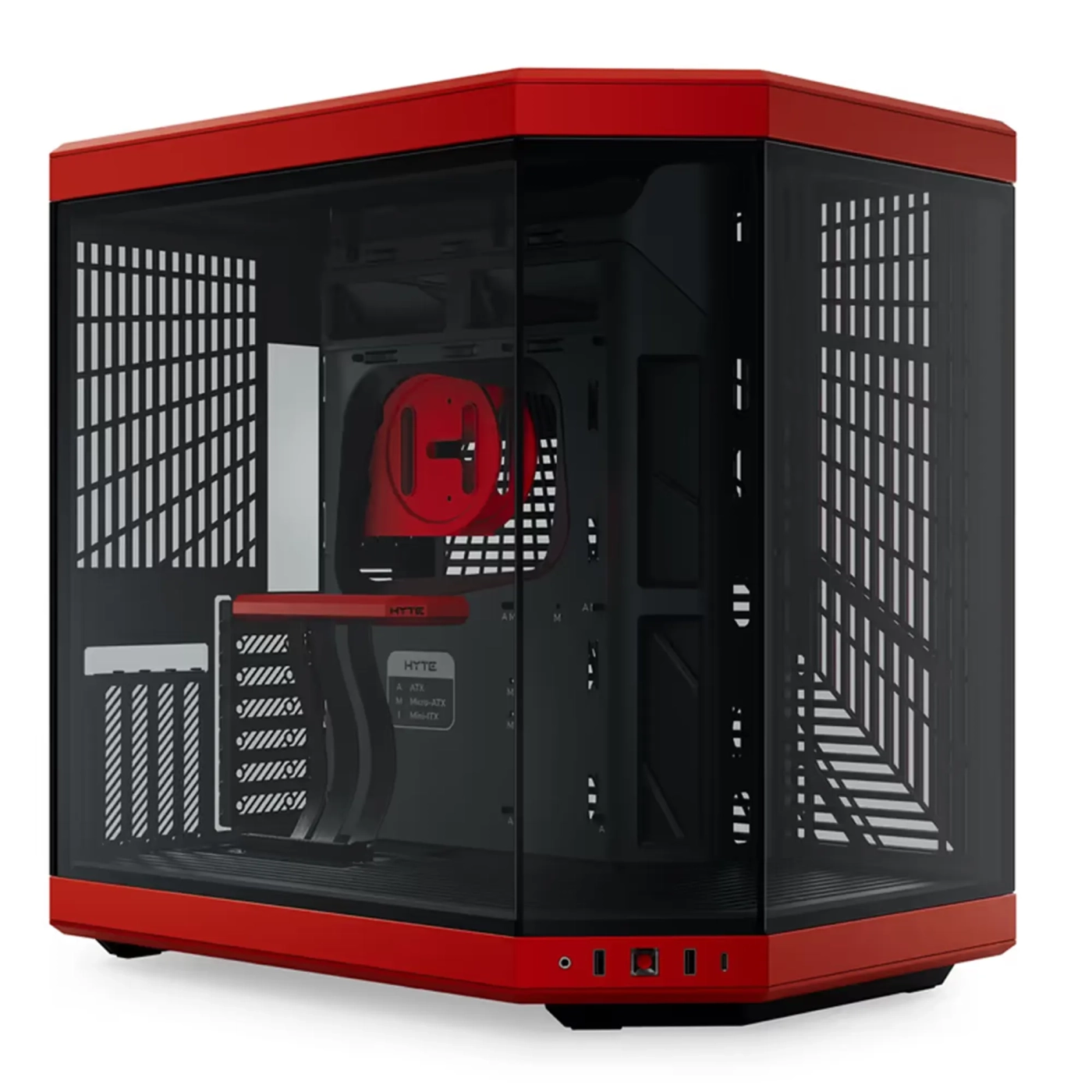Купить Корпус Hyte Y70 Black-Red Mid-Tower E-ATX with PCIE 4.0 cable (CS-HYTE-Y70-BR) - фото 1