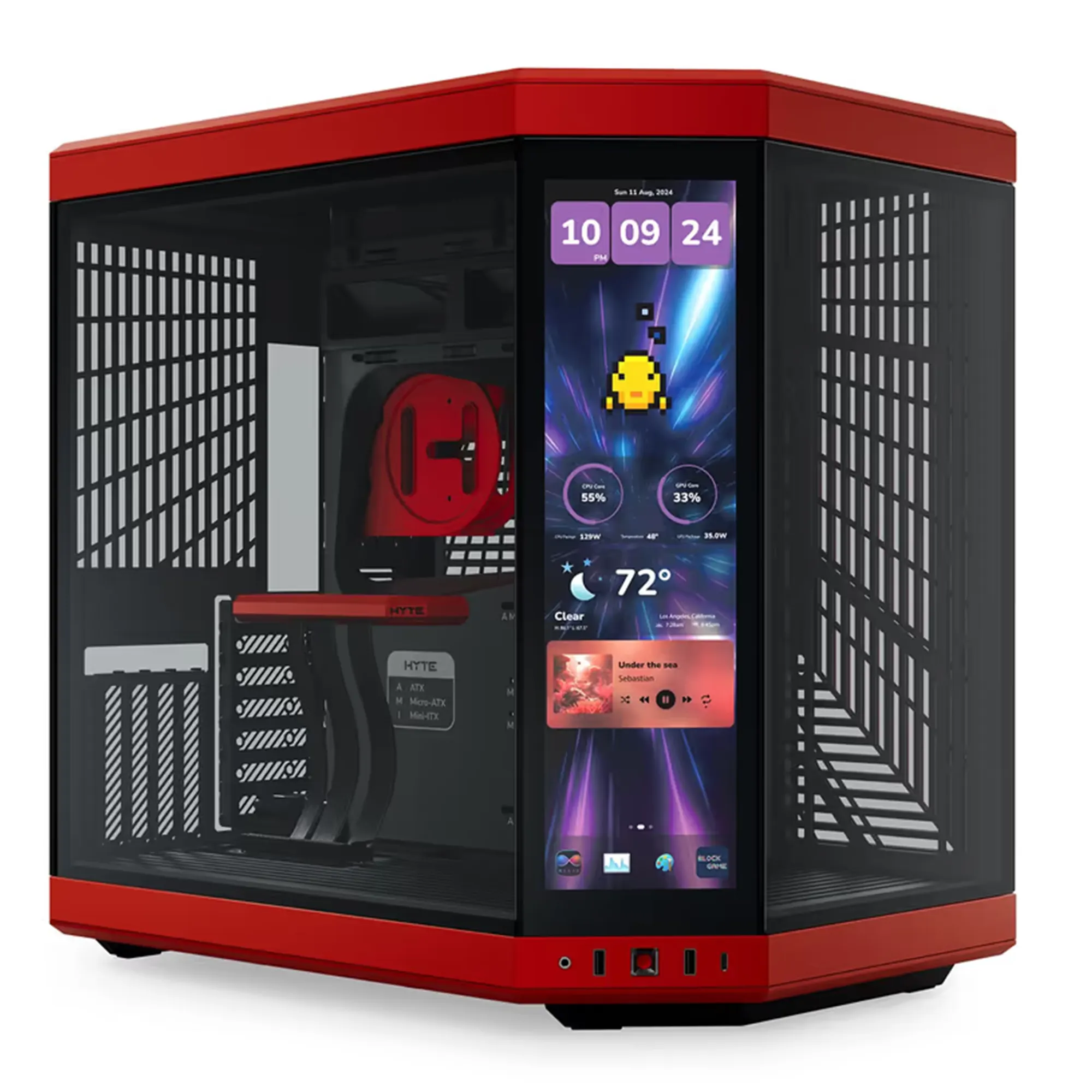 Купить Корпус Hyte Y70 Touch Infinite Black-Red Mid-Tower E-ATX with PCIE 4.0 cable (CS-HYTE-Y70TTI-RB) - фото 1