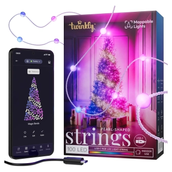 Купить Умная LED гирлянда Twinkly Candies Pearls RGB 100LED 6m Clear (TWKP100RGB-T) - фото 1