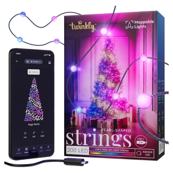 Купить Умная LED гирлянда Twinkly Candies Pearls RGB 200LED 12m Green (TWKP200RGB-G) - фото 1