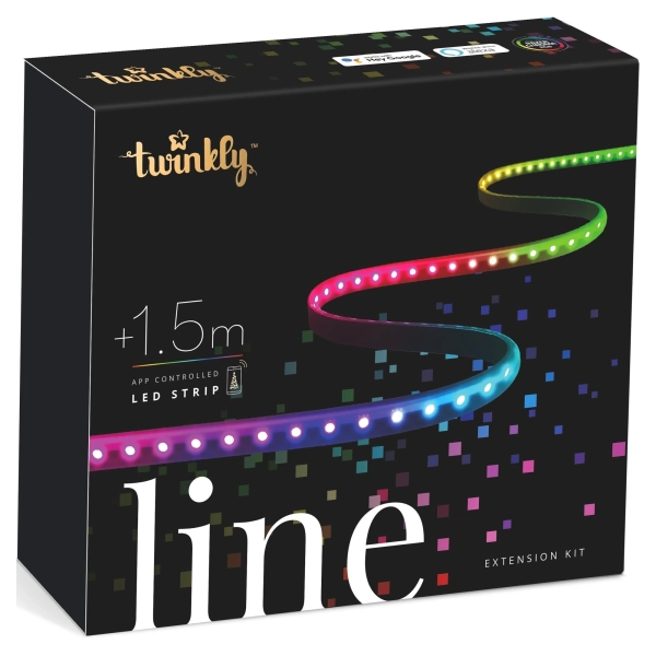 Купить Умная LED Twinkly Line RGB, подсветка плюс 1,5м, Gen II, IP20, черный кабель (TWL100ADP-B) - фото 5