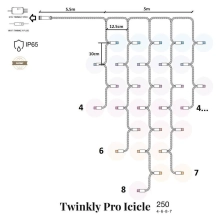 Купить Умная LED Гирлянда Twinkly Pro Icicle AWW 250, AWG22, IP65, прозрачный (TW-PLC-I-CA-250GOP-T) - фото 4
