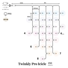 Купить Умная LED Гирлянда Twinkly Pro Icicle AWW 250, IP65, AWG22 PVC Rubber белый (TW-PLC-I-CA-250GOP-WR) - фото 2