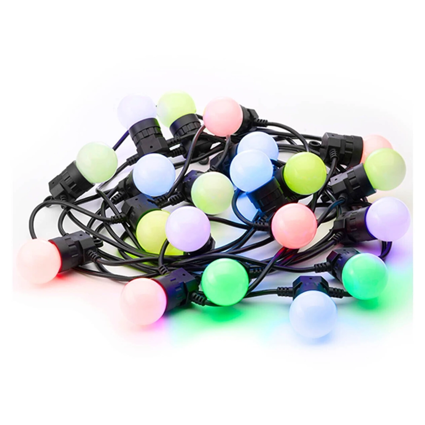 Купити Розумна LED Гірлянда Twinkly Pro Strings RGB 20, G45 лампи, IP65, AWG22 PVC, чорний (TW-PLC-G45-FR-20-STP-B) - фото 1
