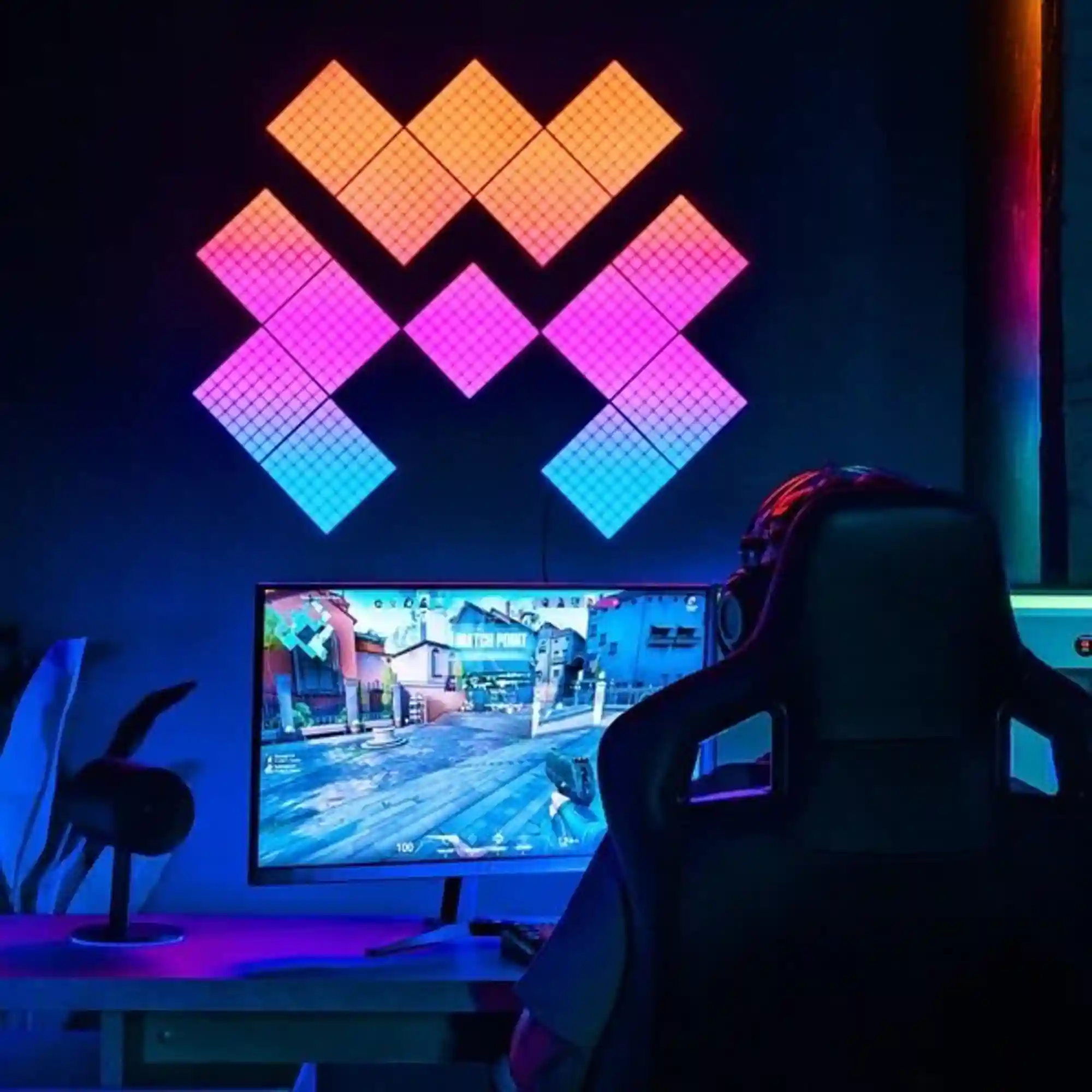 Купить Панель Smart LED Twinkly Squares 1 Starter + 5 Extension RGB IP20 16x16см кабель белый (TWQ064STW-07-BEU) - фото 3