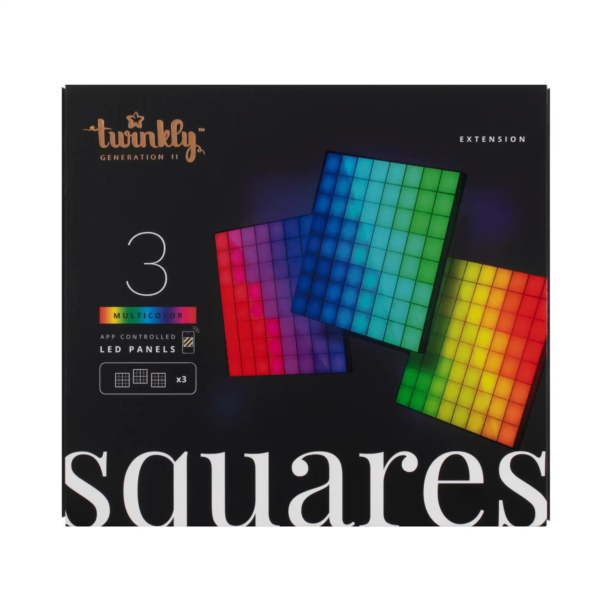 Купить Панель Smart LED Twinkly Squares 3 Extension RGB IP20 16x16см расширение до TWQ064STW-07-BEU (TWQ064STW-03-BAD) - фото 1