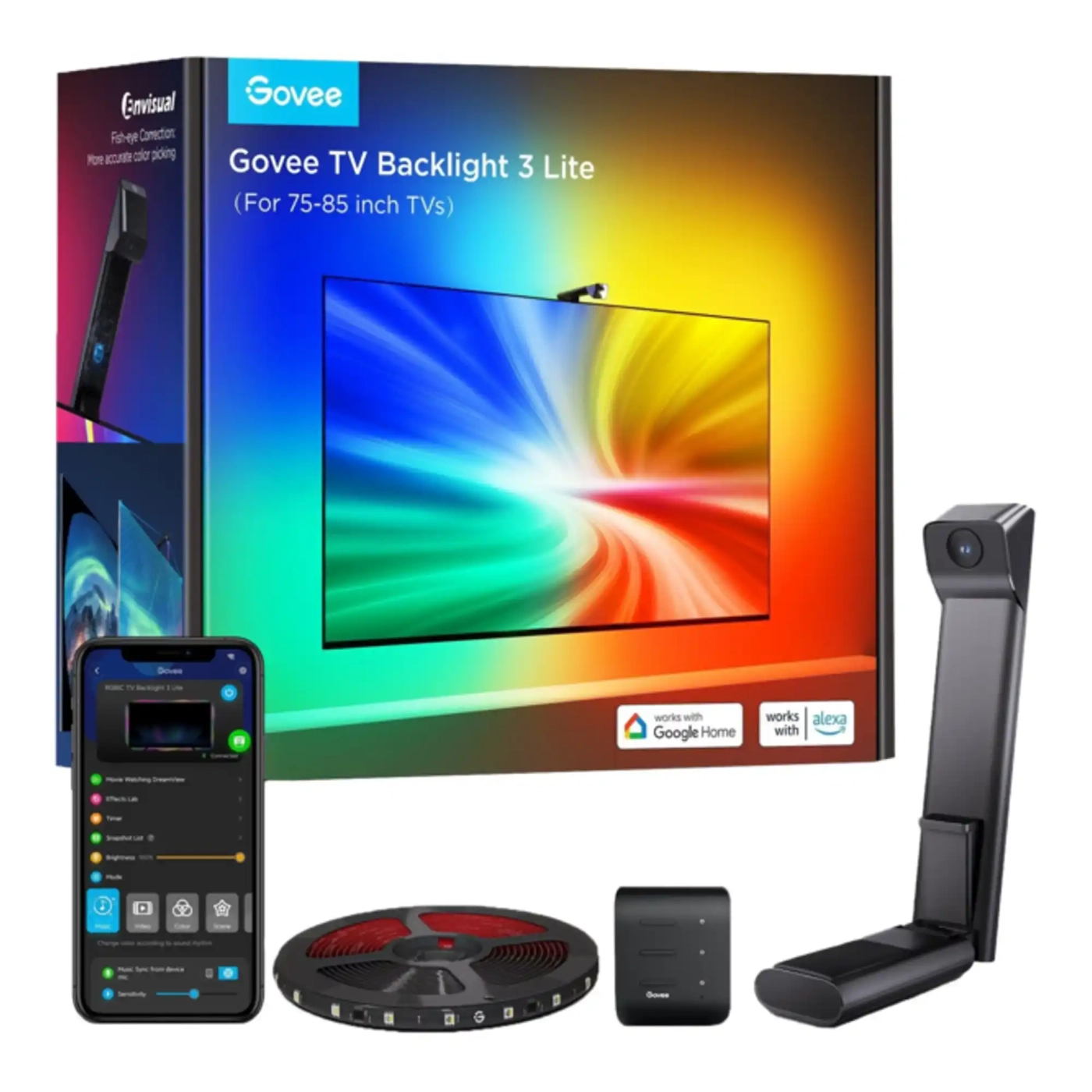 Купить Набор адаптивной подсветки Govee H6099 Backlight 3 Lite, RGBIC, WI-FI/Bluetooth, черный (H60993D2) - фото 1