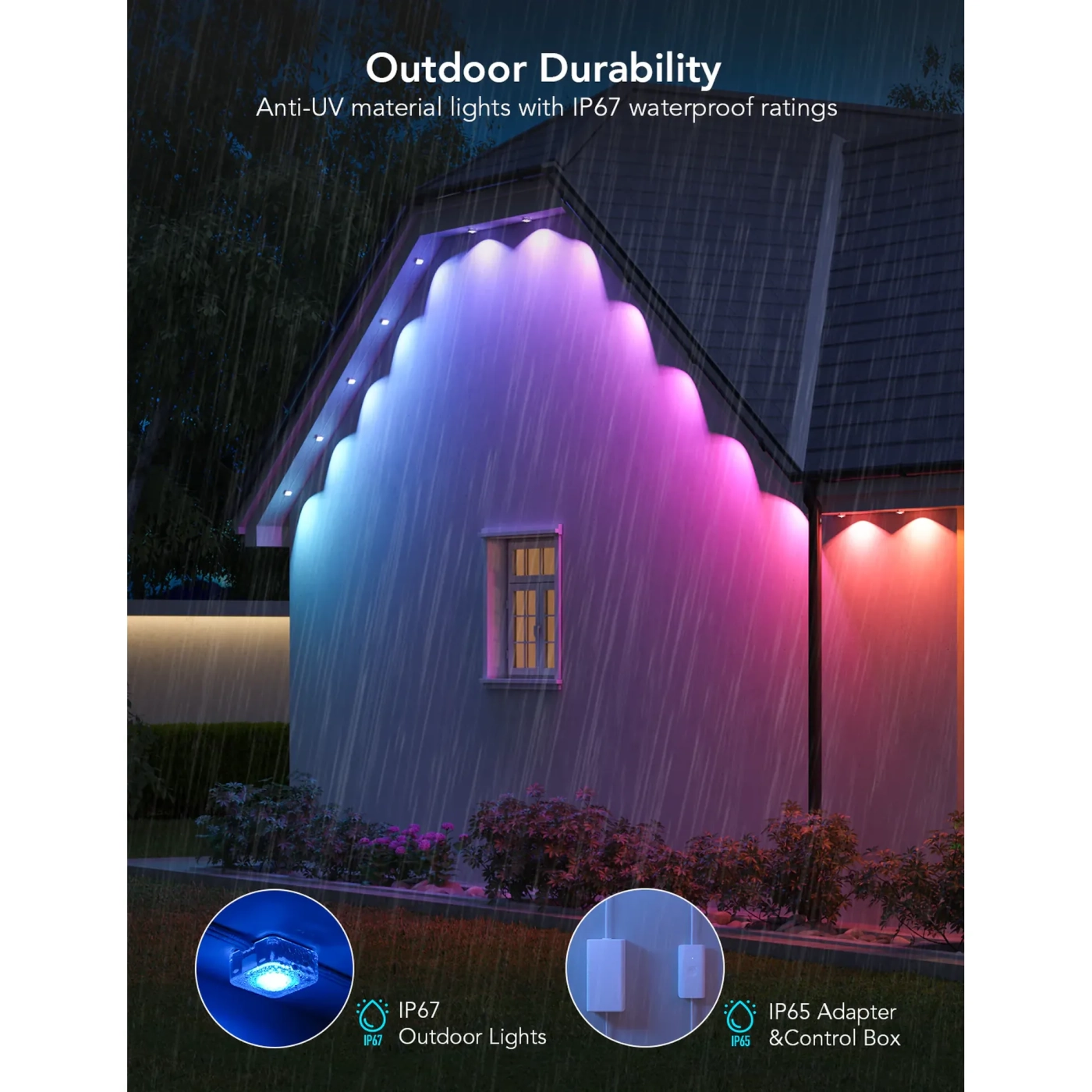 Купить Умная LED гирлянда Govee H705A Permanent Outdoor Lights RGB 30m Clear Wire (H705A3D1) - фото 8