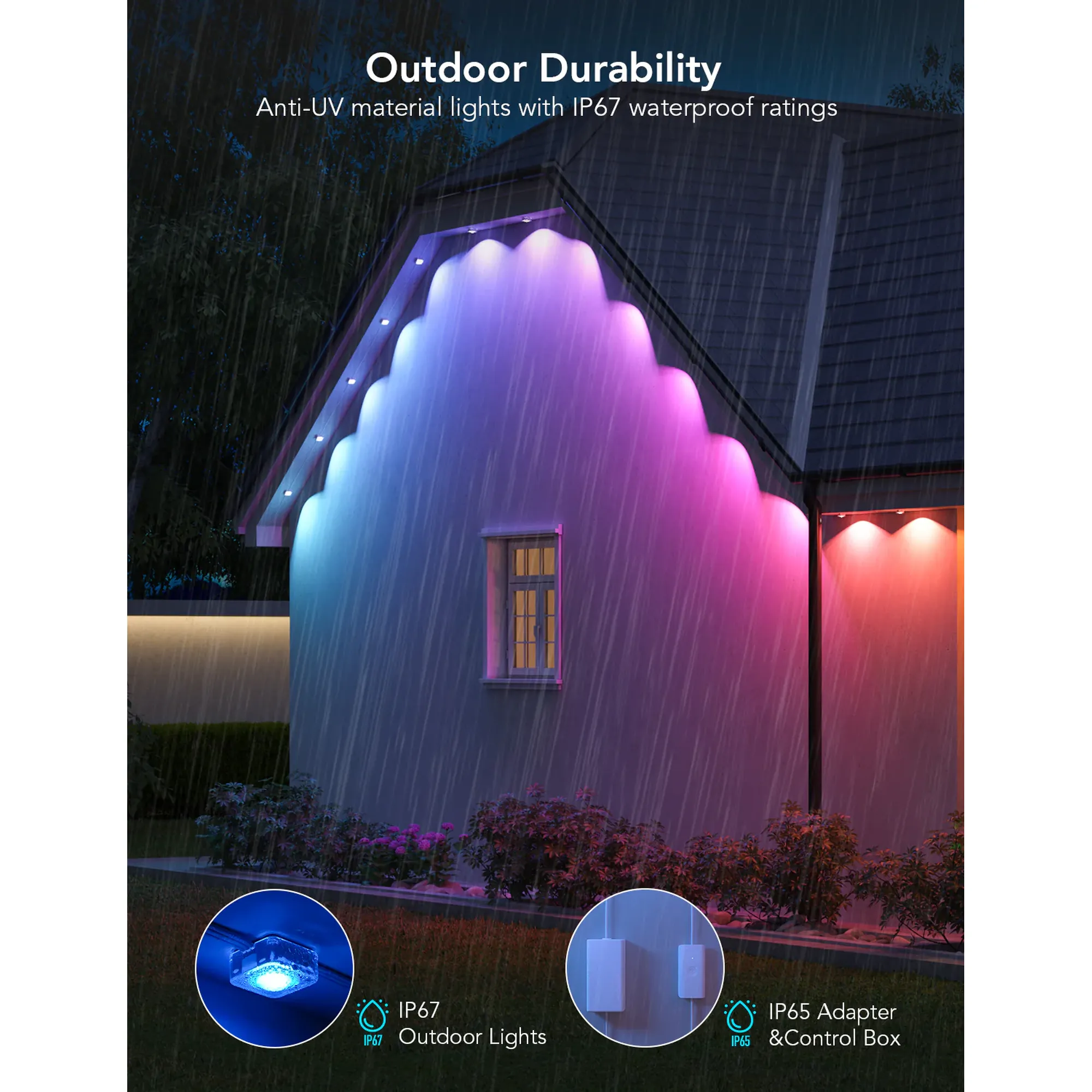 Купить Умная LED гирлянда Govee H705A Permanent Outdoor Lights RGB 30m Clear Wire (H705A3D1) - фото 8