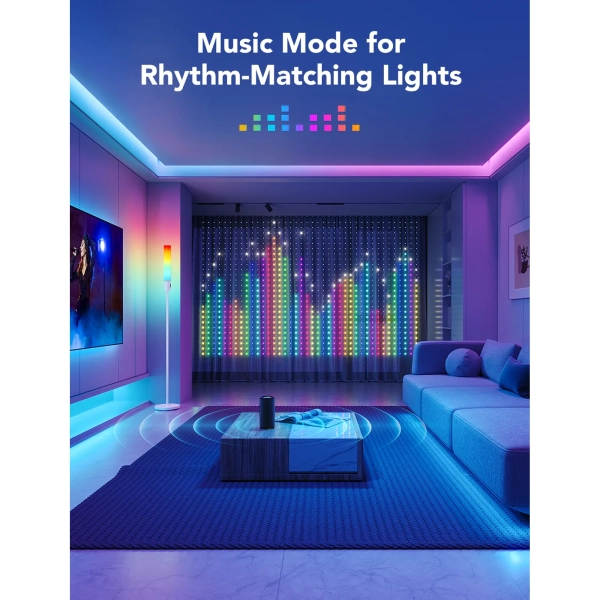Купить Умная LED гирлянда Govee H70B1 Curtain Light RGB 520LED Clear Wire (H70B13A1) - фото 5