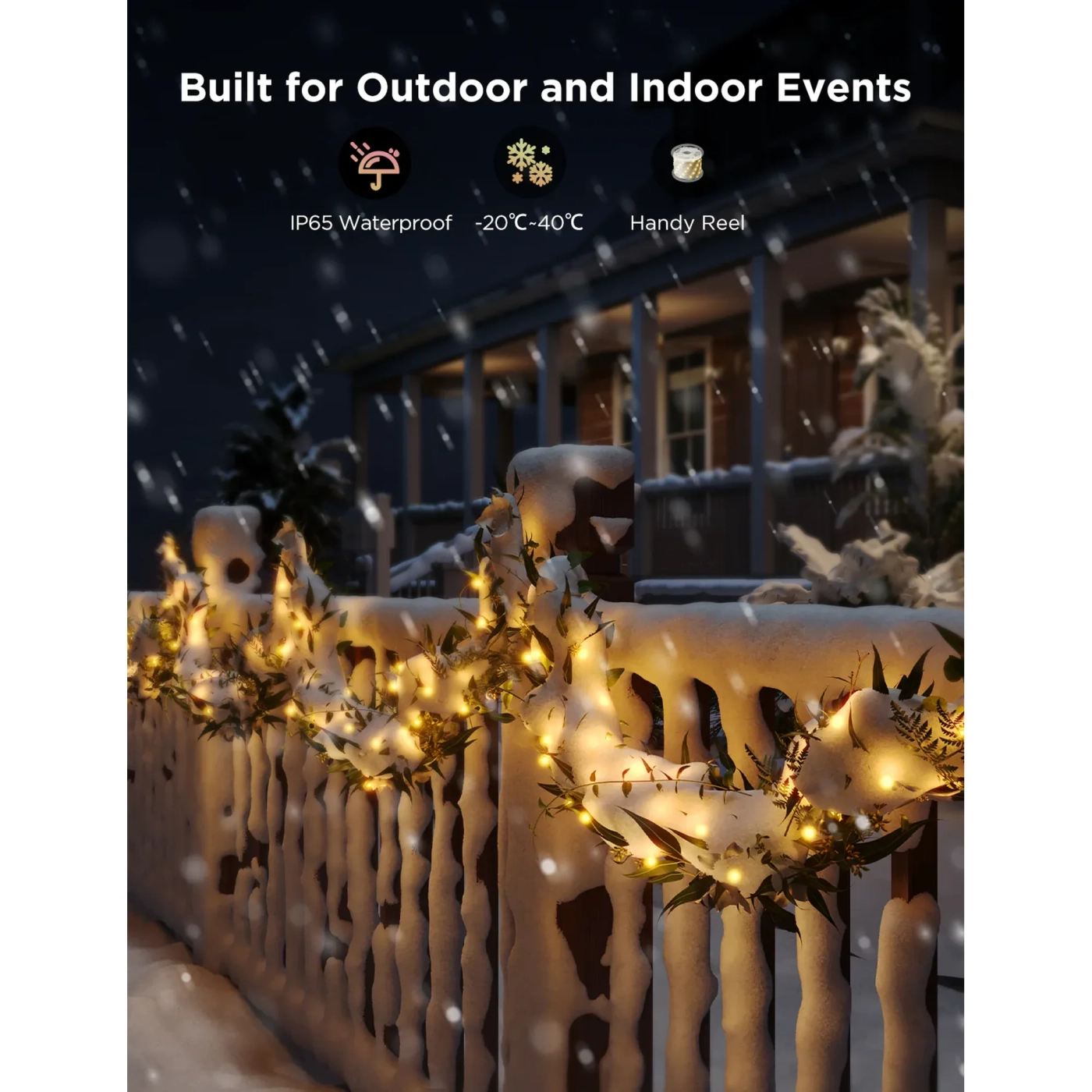 Купить Умная LED гирлянда Govee H70C2 Christmas Light RGB 20m Clear Wire (H70C23D1) - фото 7