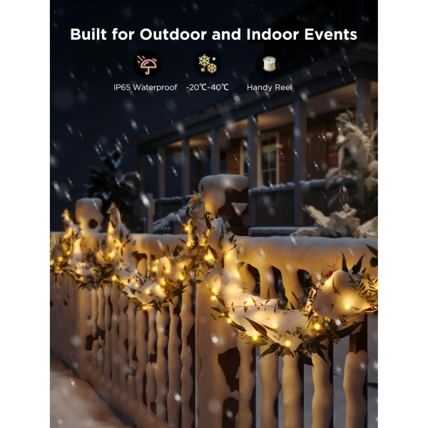 Купить Умная LED гирлянда Govee H70C2 Christmas Light RGB 20m Clear Wire (H70C23D1) - фото 7