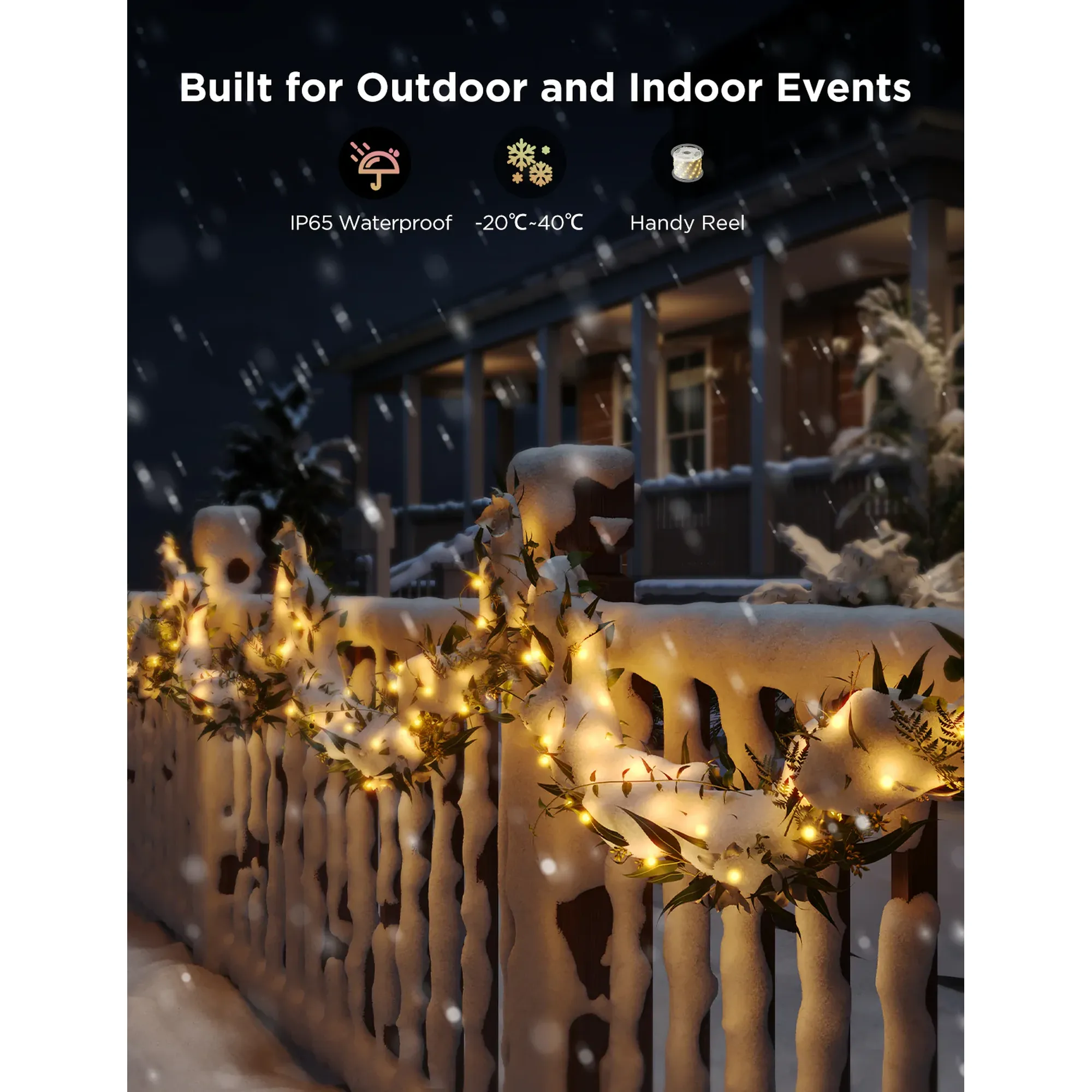 Купить Умная LED гирлянда Govee H70C2 Christmas Light RGB 20m Clear Wire (H70C23D1) - фото 7