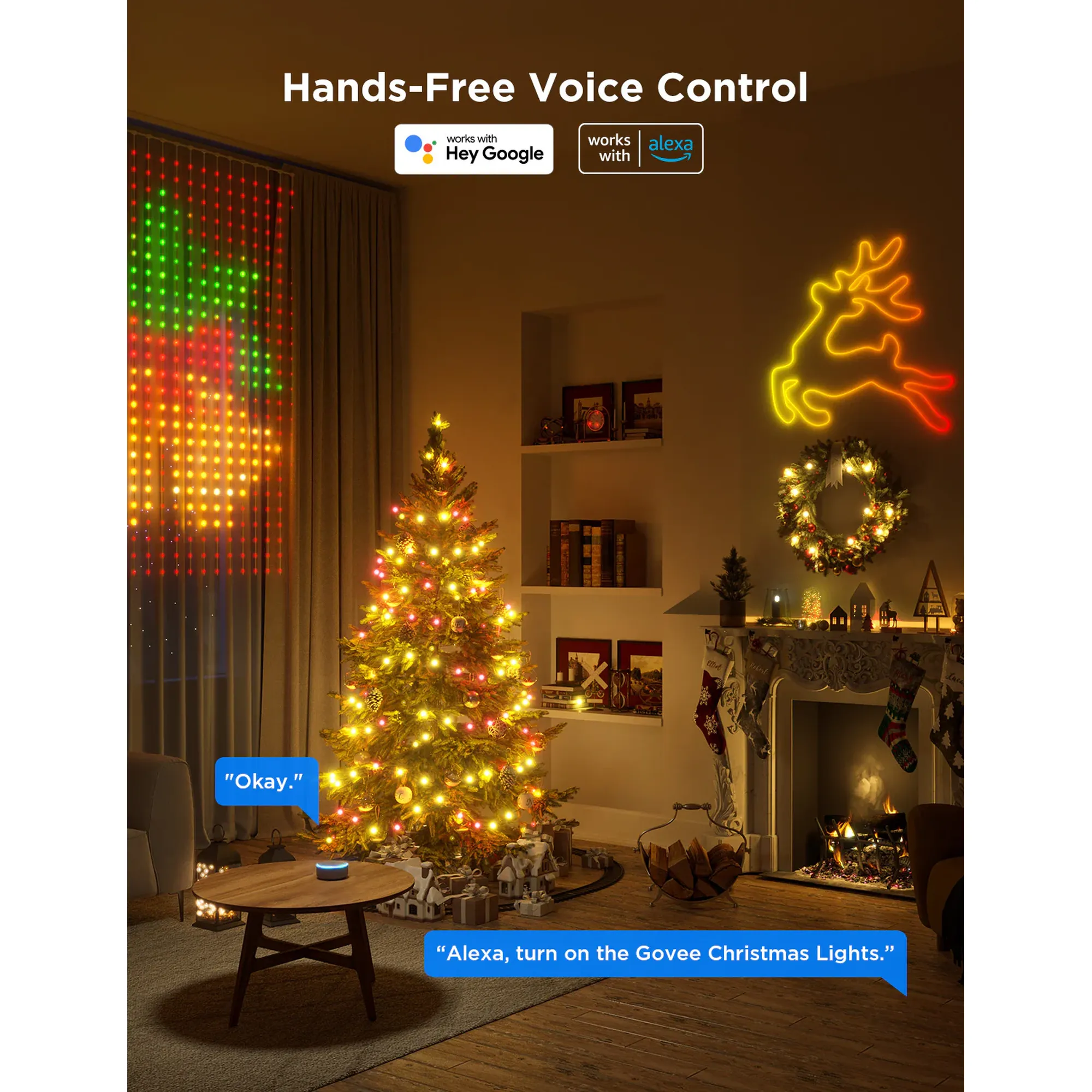 Купить Умная LED гирлянда Govee H70C2 Christmas Light RGB 20m Clear Wire (H70C23D1) - фото 9