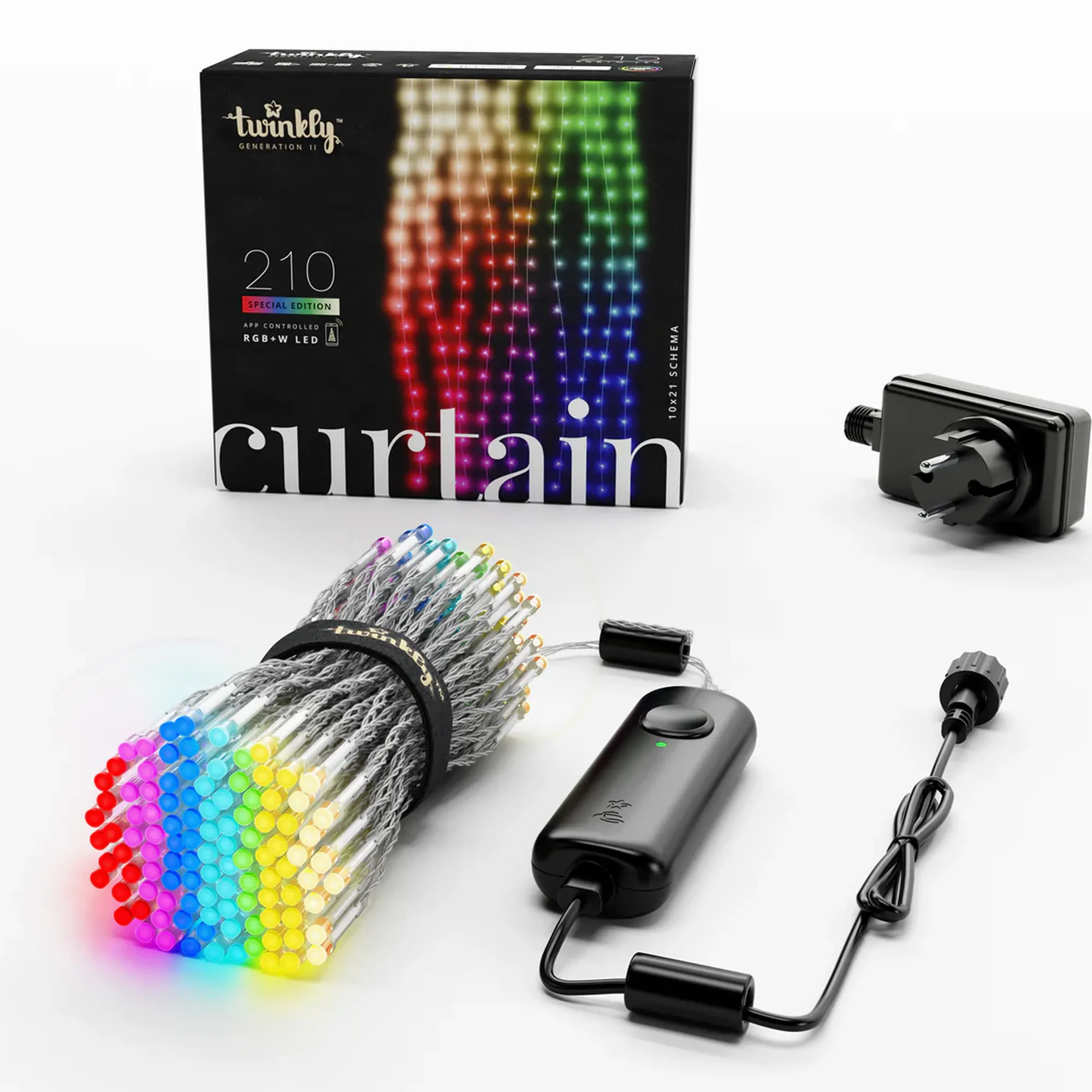 Купить Умная LED гирлянда Twinkly Curtain RGBW 210LED Clear (TWW210SPP-TEU) - фото 1
