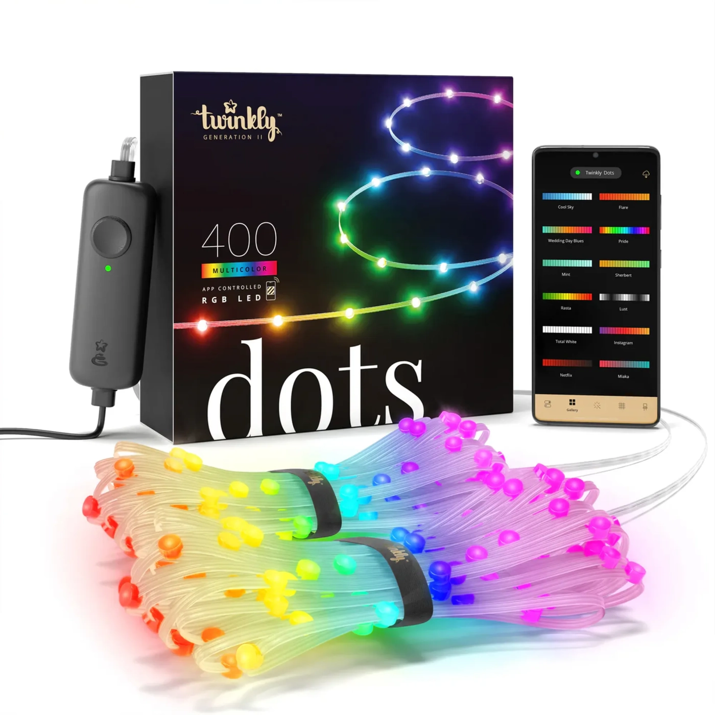 Купити Розумна LED гірлянда Twinkly Dots Lights RGB 400LED 20m Clear (TWD400STP-TEU) - фото 1