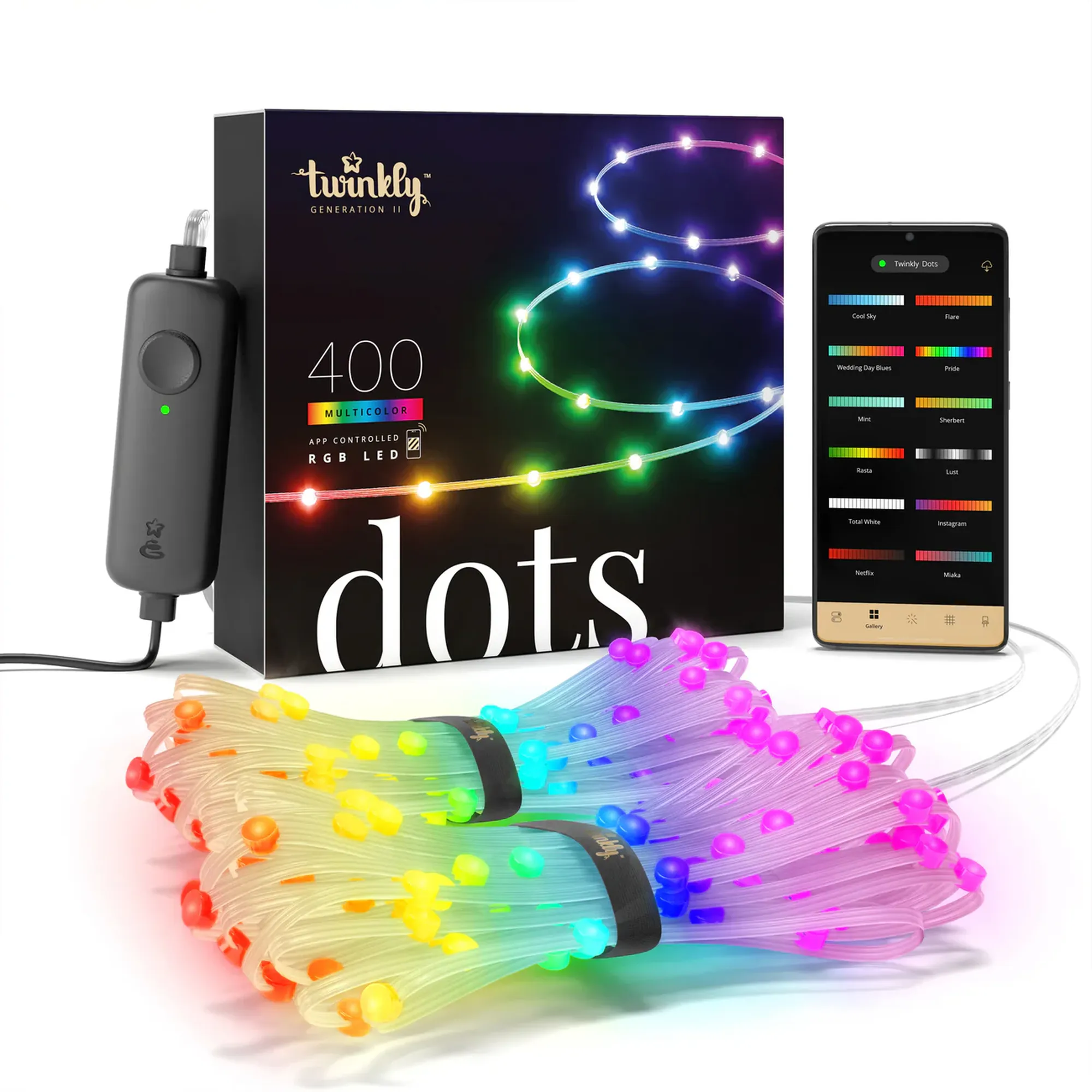 Купити Розумна LED гірлянда Twinkly Dots Lights RGB 400LED 20m Clear (TWD400STP-TEU) - фото 1
