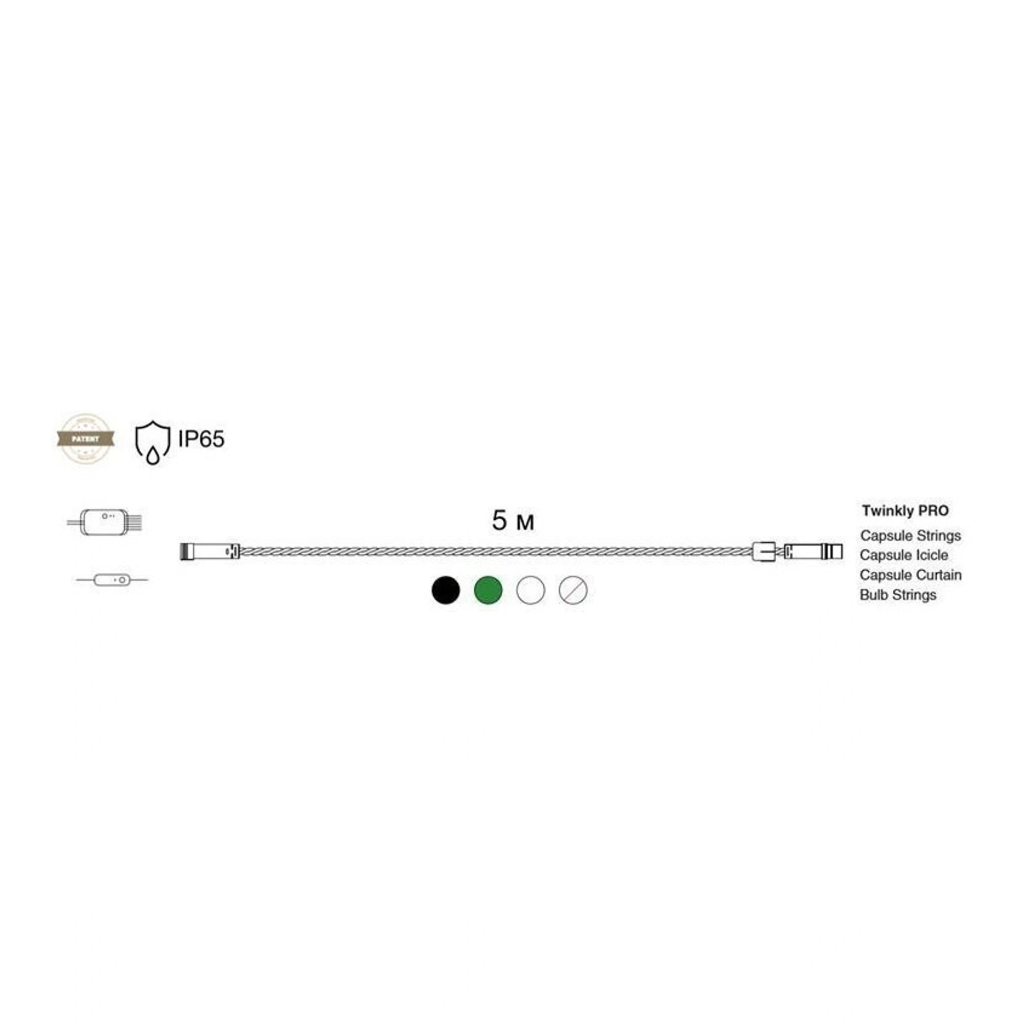 Купити Подовжувач кабеля Twinkly PRO, IP65, AWG22 PVC Rubber 5м, білий (TW-PLC-EXT-WR) - фото 3