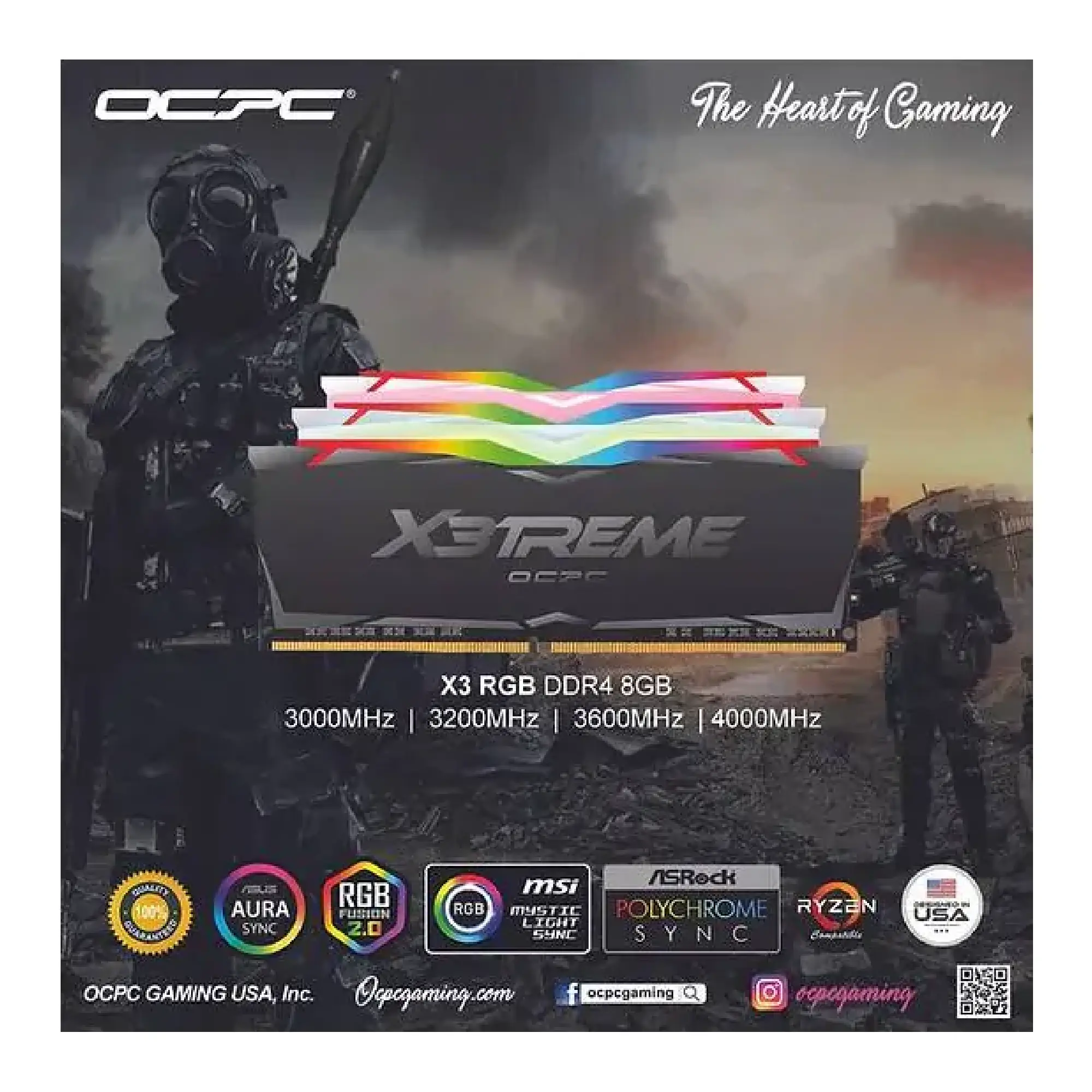 Купить Модуль памяти DDR4 16Gb 3600MHz (2*8Gb) OCPC X3 RGB Red, Kit (MMX3A2K16GD436C18RE) - фото 3