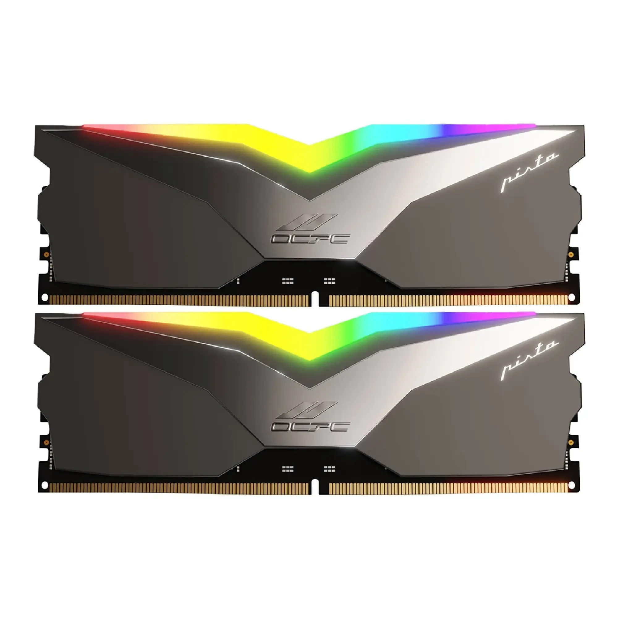 Купить Модуль памяти DDR5 32Gb 6200MHz (2*16Gb) OCPC PISTA RGB C36 Titan, Retail Kit (MMPT2K32GD562C36T) - фото 1