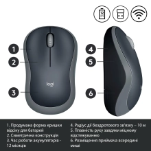 Купить Мышь Logitech M185 Wireless Gray - фото 4