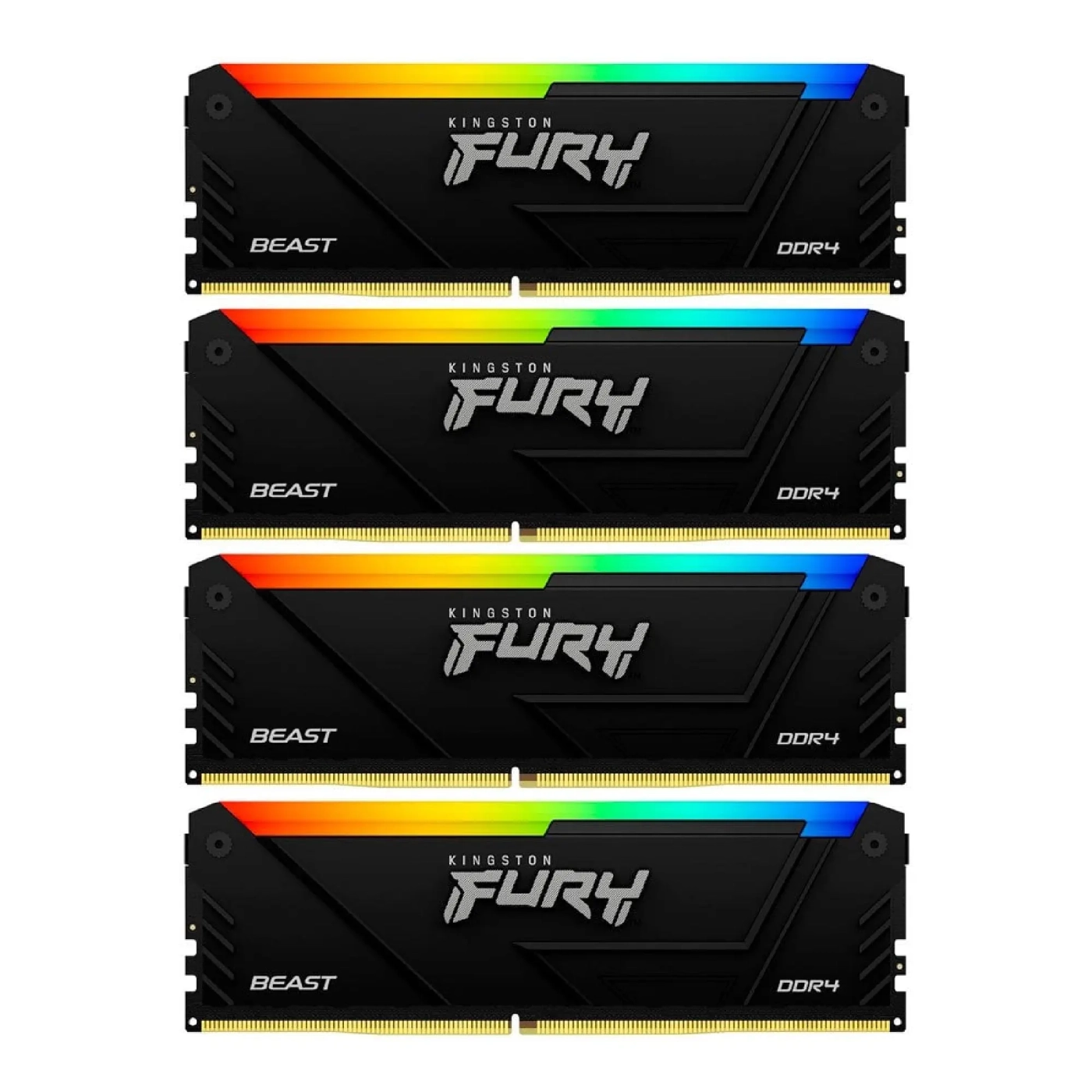 Купить Модуль памяти Kingston FURY Beast RGB Black XMP DDR4-3200 64GB (4x16GB) CL16-18-18 1.35V (KF432C16BB12AK4/64) - фото 1