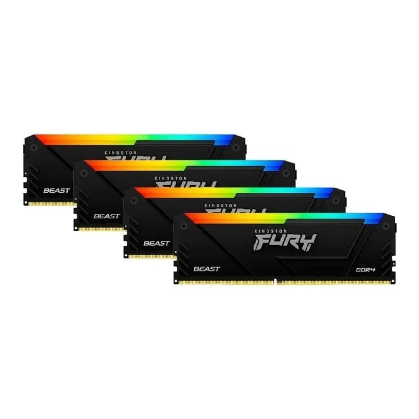 Купить Модуль памяти Kingston FURY Beast RGB Black XMP DDR4-3200 64GB (4x16GB) CL16-18-18 1.35V (KF432C16BB12AK4/64) - фото 2