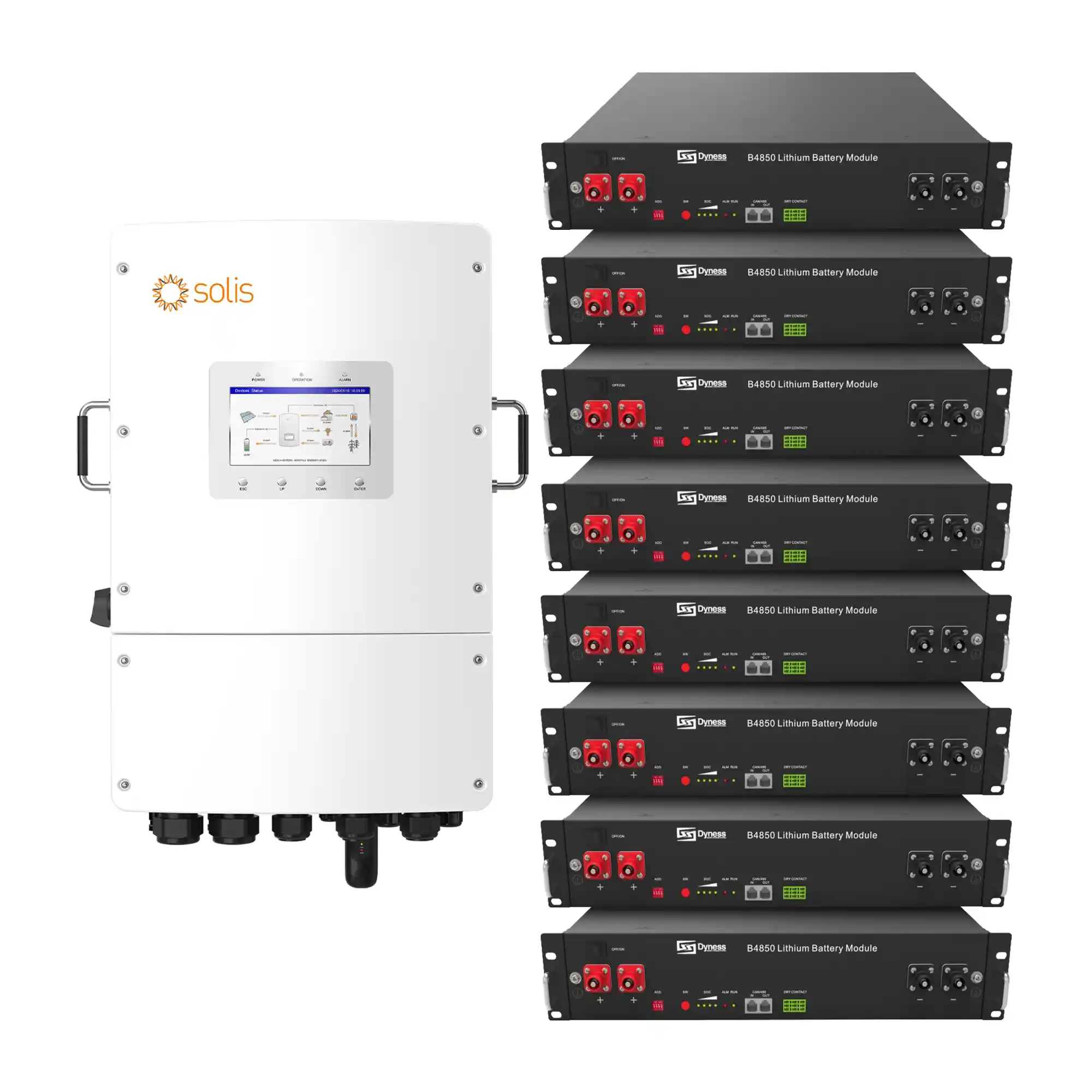 Купить Система хранения энергии Solis S6-EH3P12K-L-LDY19.2K1-LFP 12kW 19.2kWh 8BAT LiFePO4 6000 циклов - фото 1