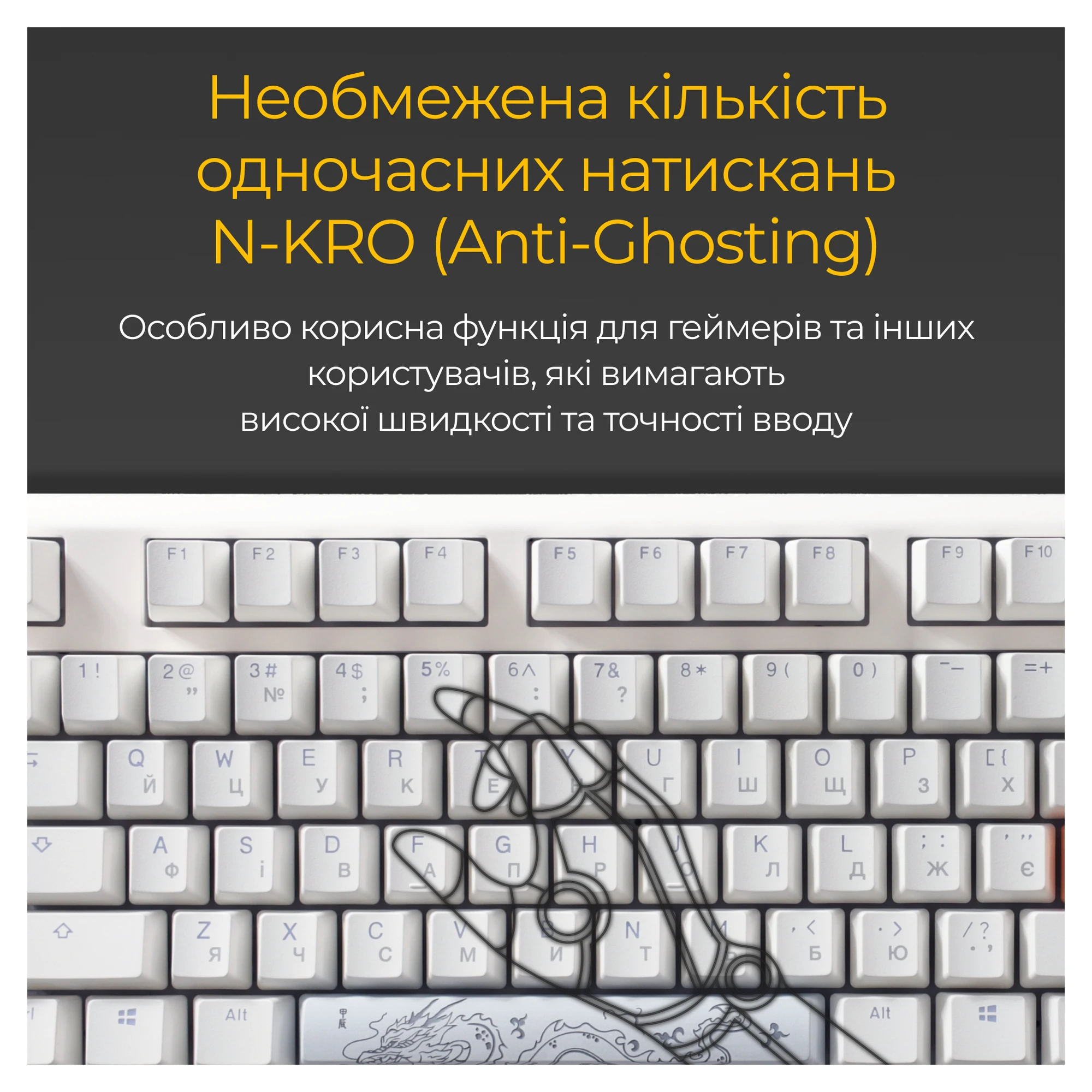 Купить Клавиатура Ducky One 3 Cherry MX Silent Red RGB White UA (DKON2108ST-SUAPXPWWWSC1) - фото 8