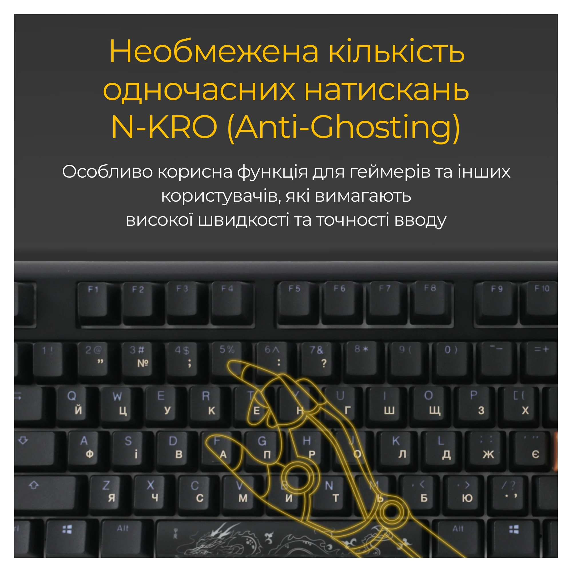 Купити Клавіатура Ducky One 3 Cherry MX Speed ​​Silver RGB Black UA (DKON2108ST-PUAPXCLAWSC1) - фото 8