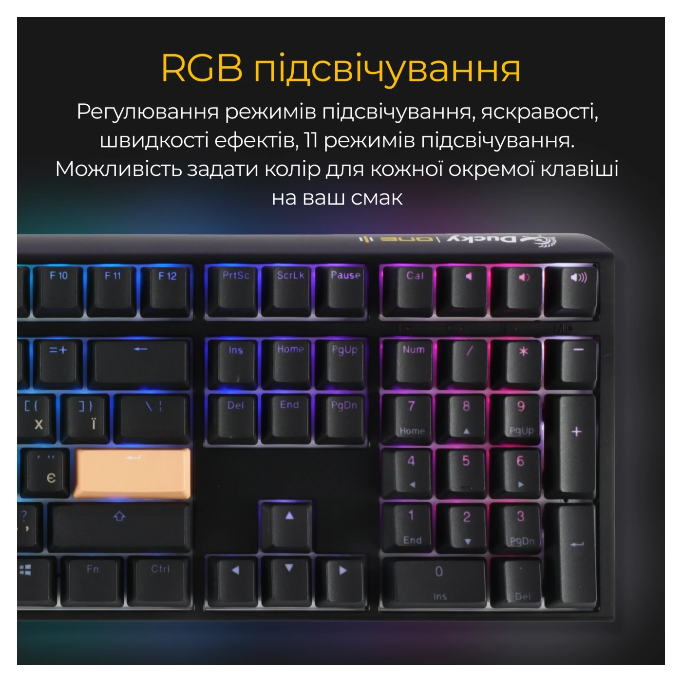 Купити Клавіатура Ducky One 3 Cherry MX Speed ​​Silver RGB Black UA (DKON2108ST-PUAPXCLAWSC1) - фото 9