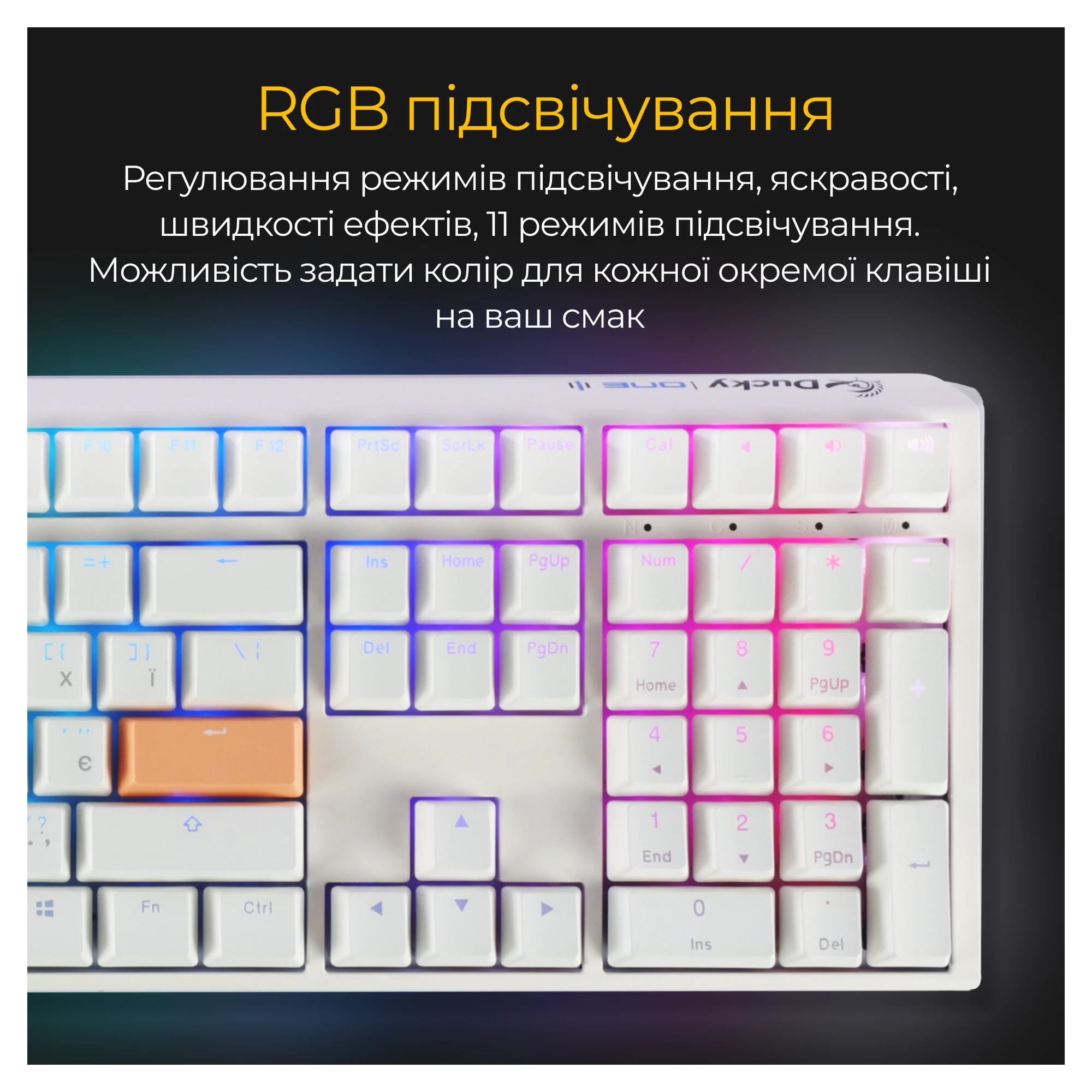 Купить Клавиатура Ducky One 3 Cherry MX Speed Silver RGB White UA (DKON2108ST-PUAPXPWWWSC1) - фото 9