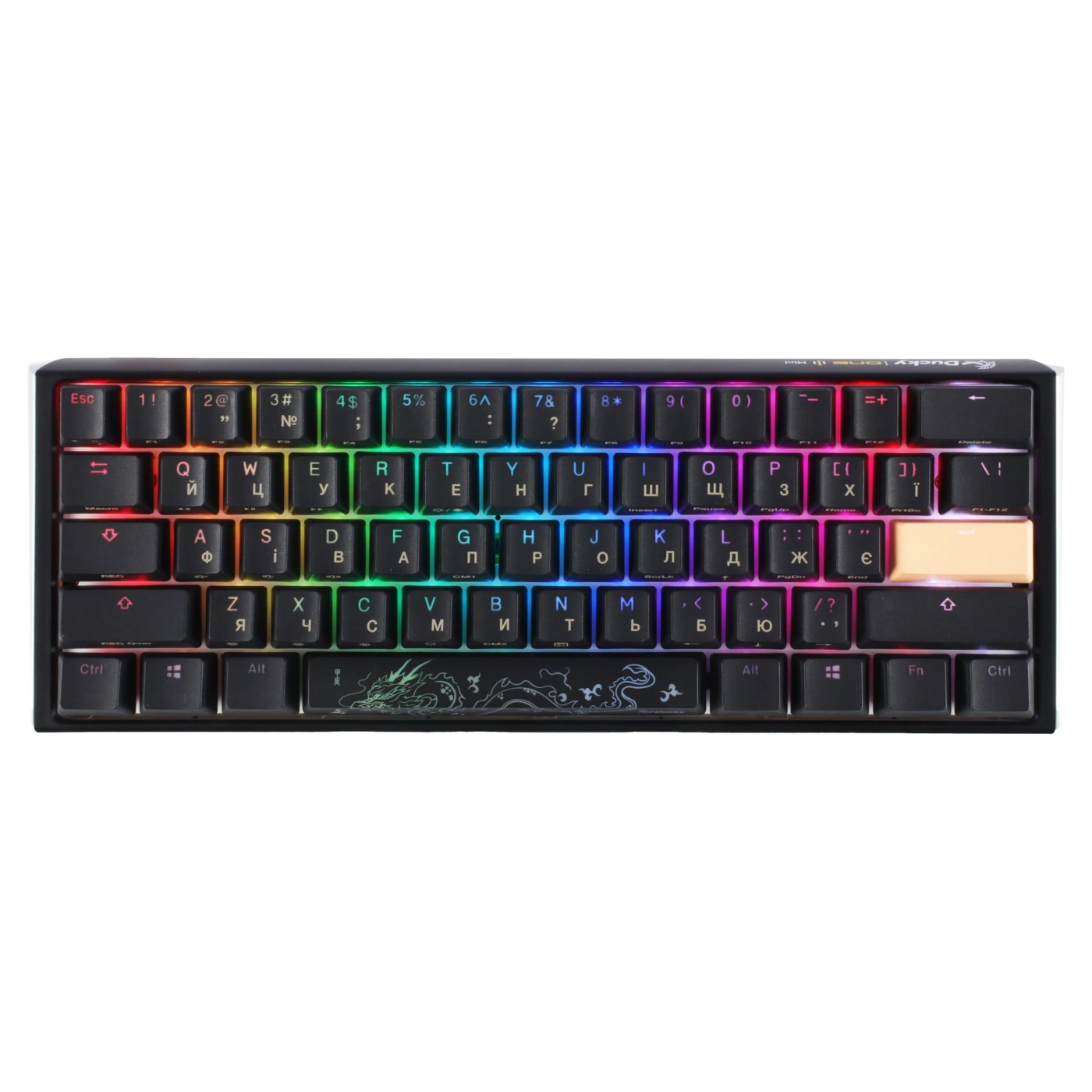 Купить Клавиатура Ducky One 3 Mini Cherry MX Silent Red RGB Black UA (DKON2161ST-SUAPXCLAWSC1) - фото 1