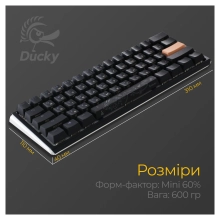 Купить Клавиатура Ducky One 3 Mini Cherry MX Silent Red RGB Black UA (DKON2161ST-SUAPXCLAWSC1) - фото 4