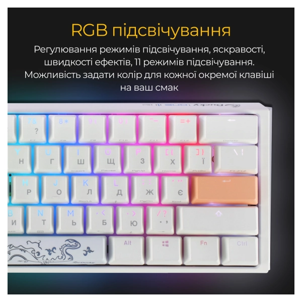 Купити Клавіатура Ducky One 3 Mini Cherry MX Speed ​​Silver RGB White UA (DKON2161ST-PUAPXPWWWSC1) - фото 12