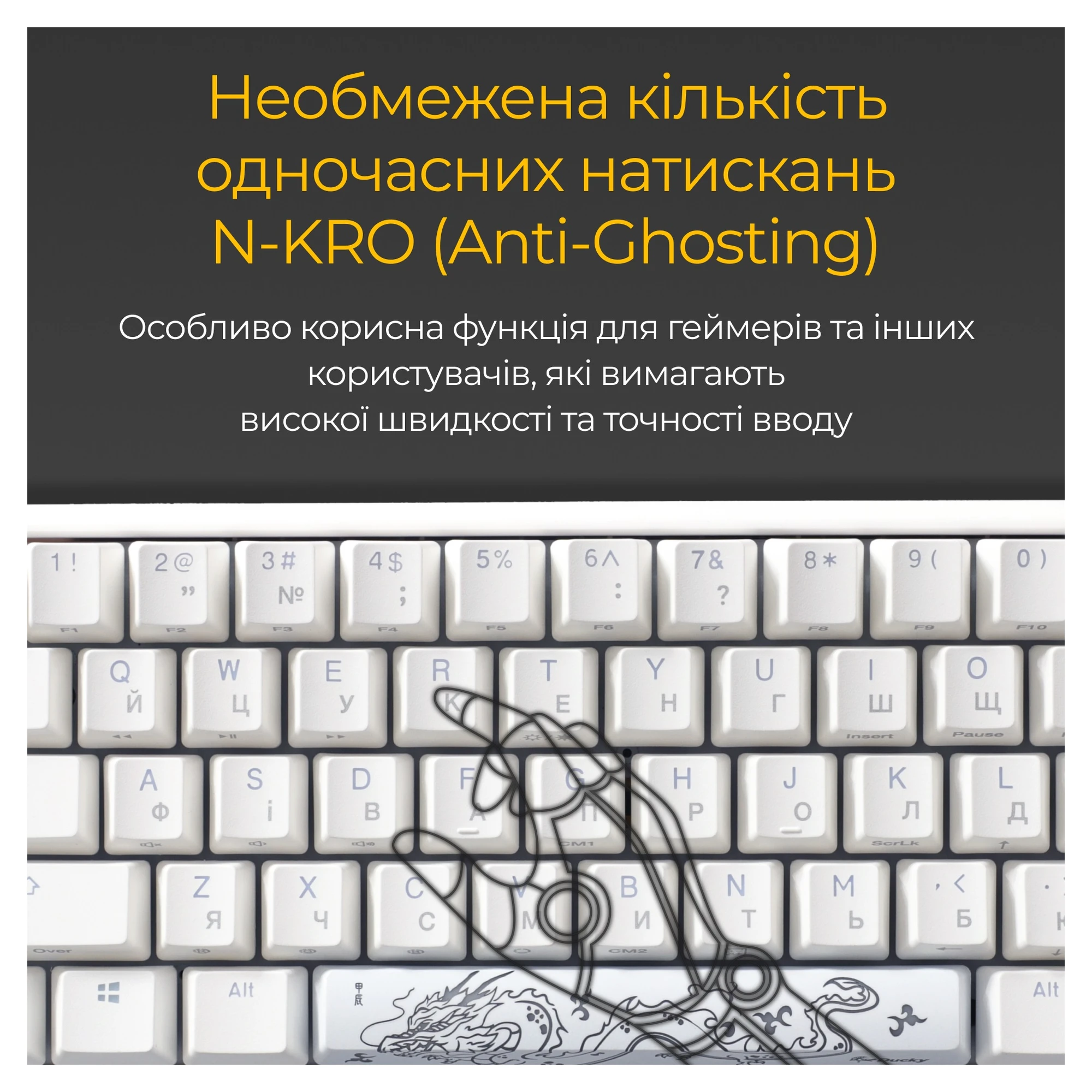 Купити Клавіатура Ducky One 3 Mini Cherry MX Speed ​​Silver RGB White UA (DKON2161ST-PUAPXPWWWSC1) - фото 13