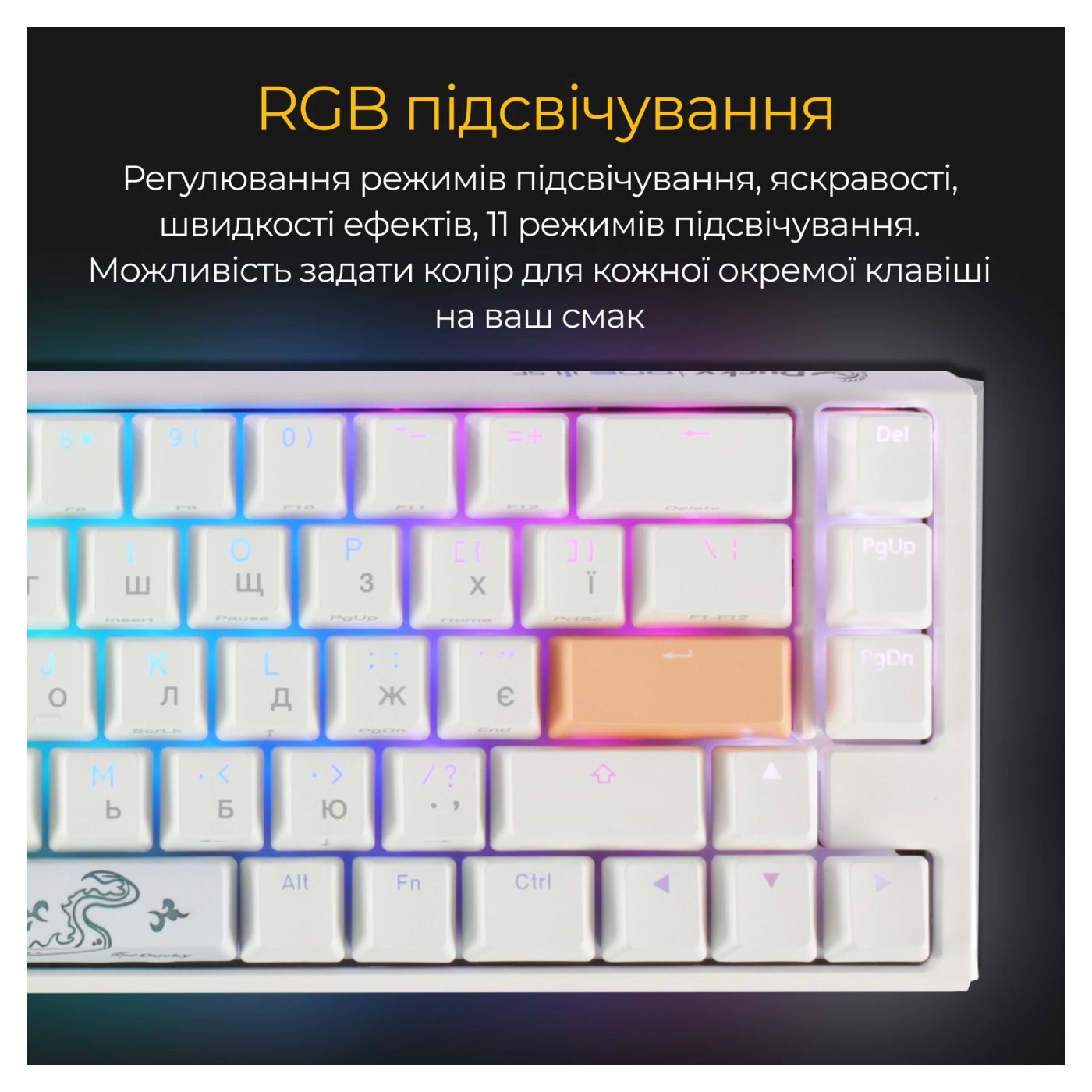 Купити Клавіатура Ducky One 3 SF Cherry MX Brown RGB White UA - фото 4