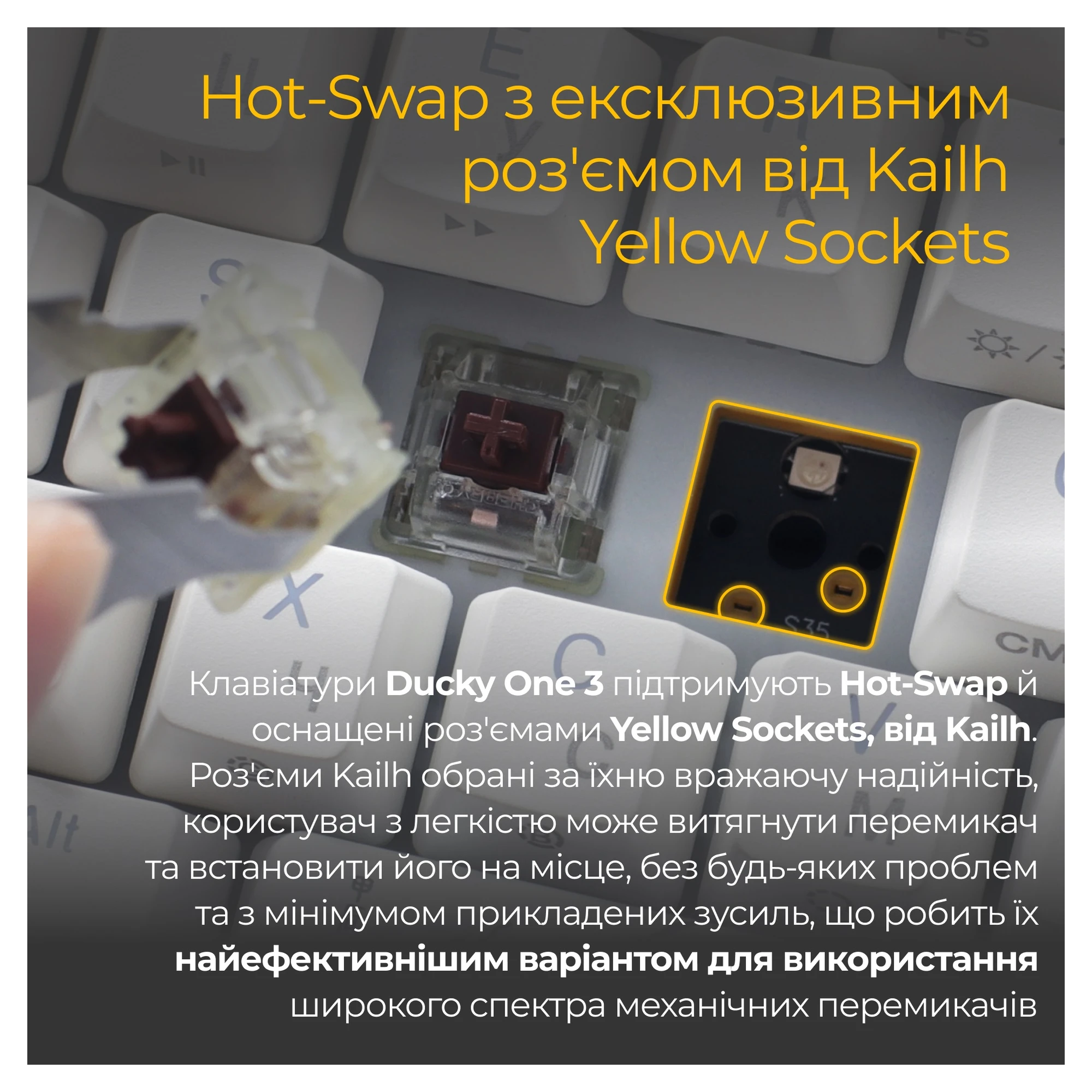Купити Клавіатура Ducky One 3 SF Cherry MX Brown RGB White UA - фото 10