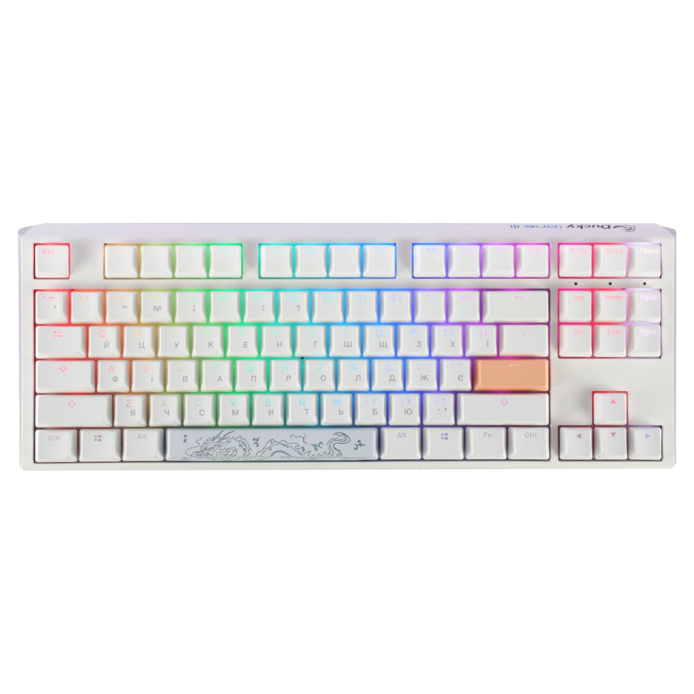 Купить Клавиатура Ducky One 3 TKL Cherry MX Red RGB White UA (DKON2187ST-RUAPXPWWWSC1) - фото 1