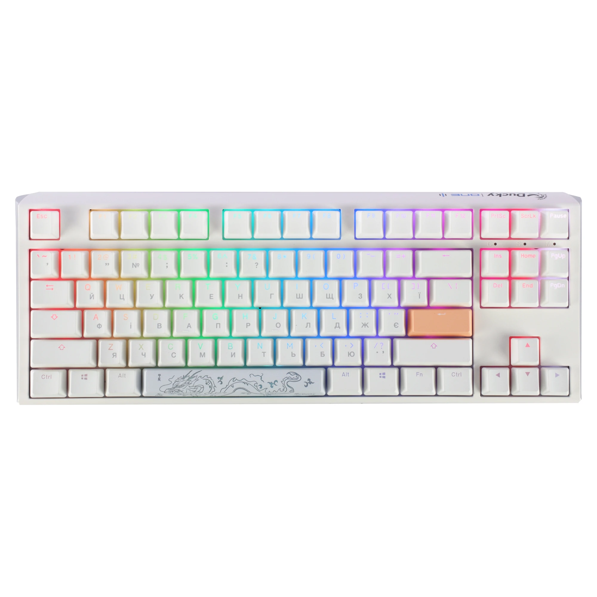 Купить Клавиатура Ducky One 3 TKL Cherry MX Red RGB White UA (DKON2187ST-RUAPXPWWWSC1) - фото 1