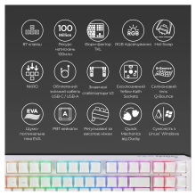 Купить Клавиатура Ducky One 3 TKL Cherry MX Silent Red RGB White UA (DKON2187ST-SUAPXPWWWSC1) - фото 5