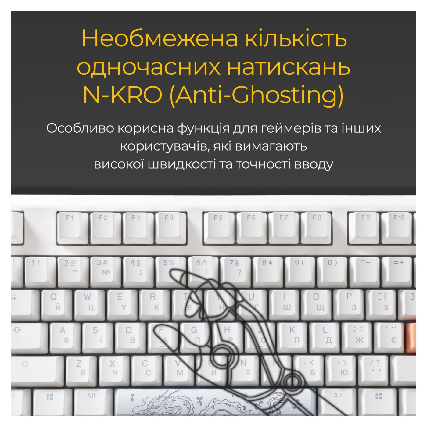 Купить Клавиатура Ducky One 3 TKL Cherry MX Silent Red RGB White UA (DKON2187ST-SUAPXPWWWSC1) - фото 8