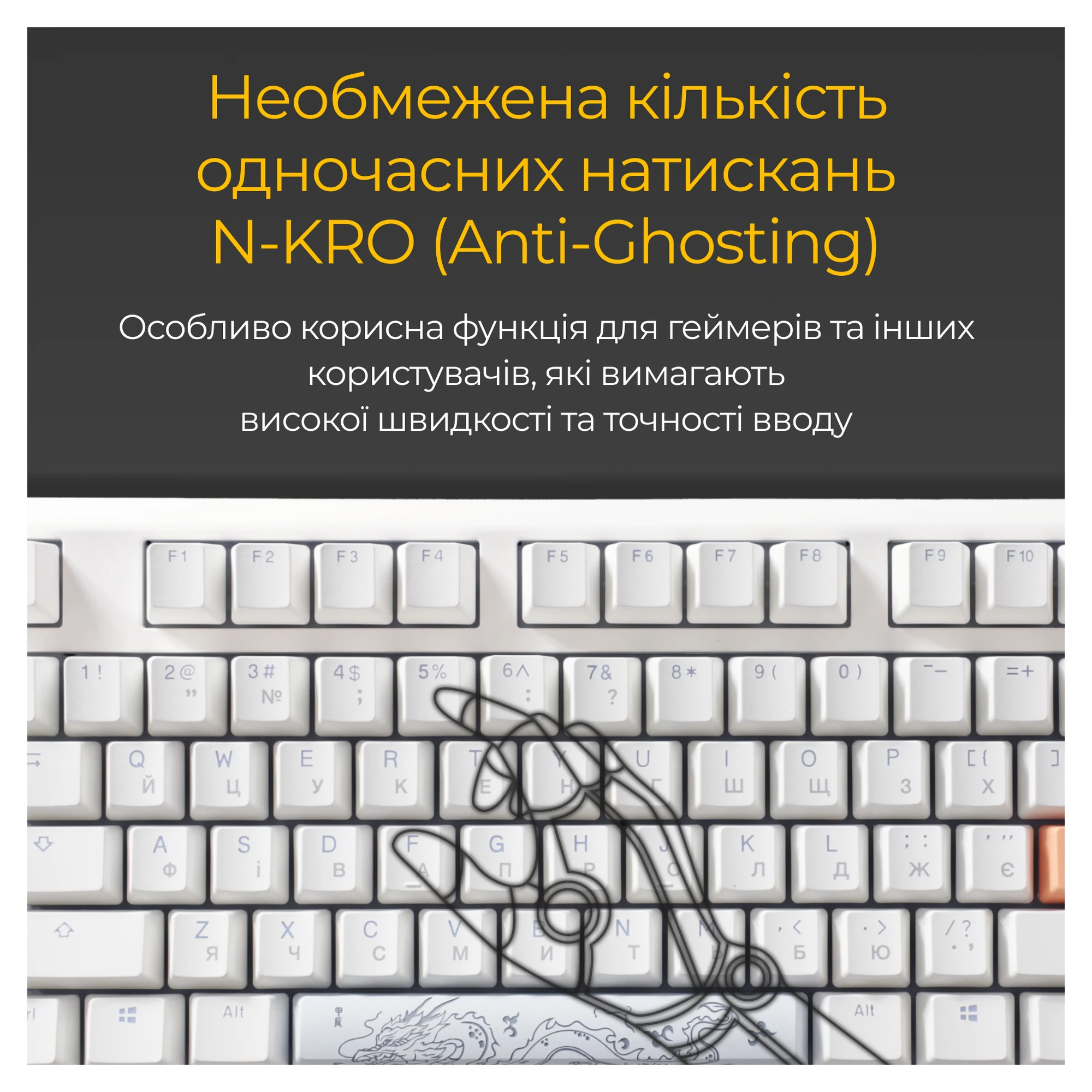 Купить Клавиатура Ducky One 3 TKL Cherry MX Silent Red RGB White UA (DKON2187ST-SUAPXPWWWSC1) - фото 8