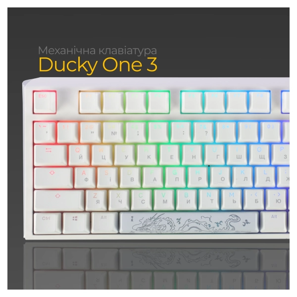 Купить Клавиатура Ducky One 3 TKL Cherry MX Silent Red RGB White UA (DKON2187ST-SUAPXPWWWSC1) - фото 13