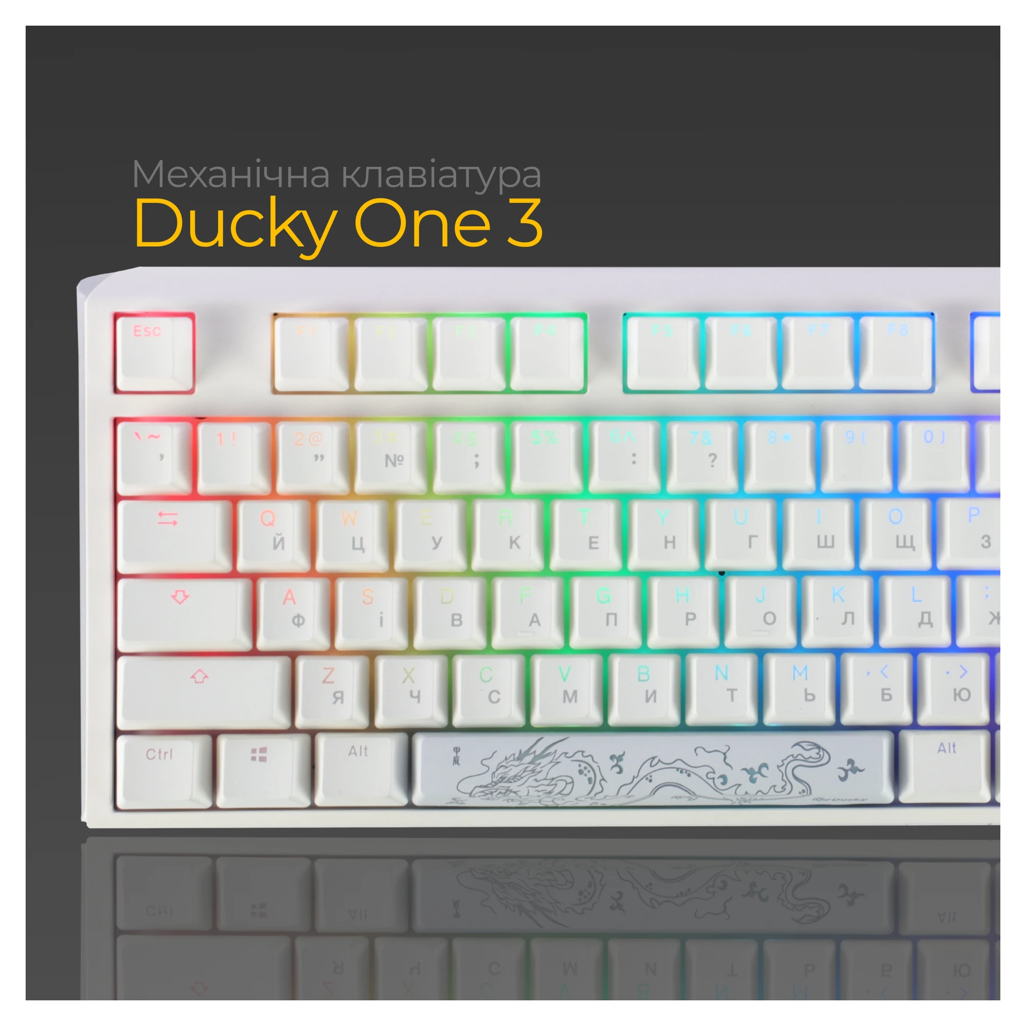 Купить Клавиатура Ducky One 3 TKL Cherry MX Silent Red RGB White UA (DKON2187ST-SUAPXPWWWSC1) - фото 13