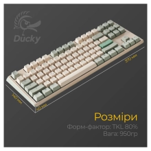 Купить Клавиатура Ducky One 3 TKL Cherry MX Speed Silver Matcha Cream UA (DKON2187-PUAPXМAEGGC1) - фото 11