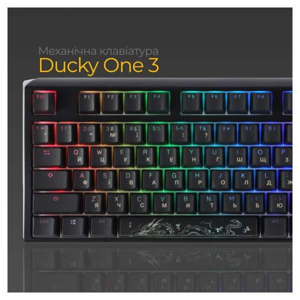 Купить Клавиатура Ducky One 3 TKL Cherry MX Speed Silver RGB Black UA (DKON2187ST-PUAPXCLAWSC1) - фото 14