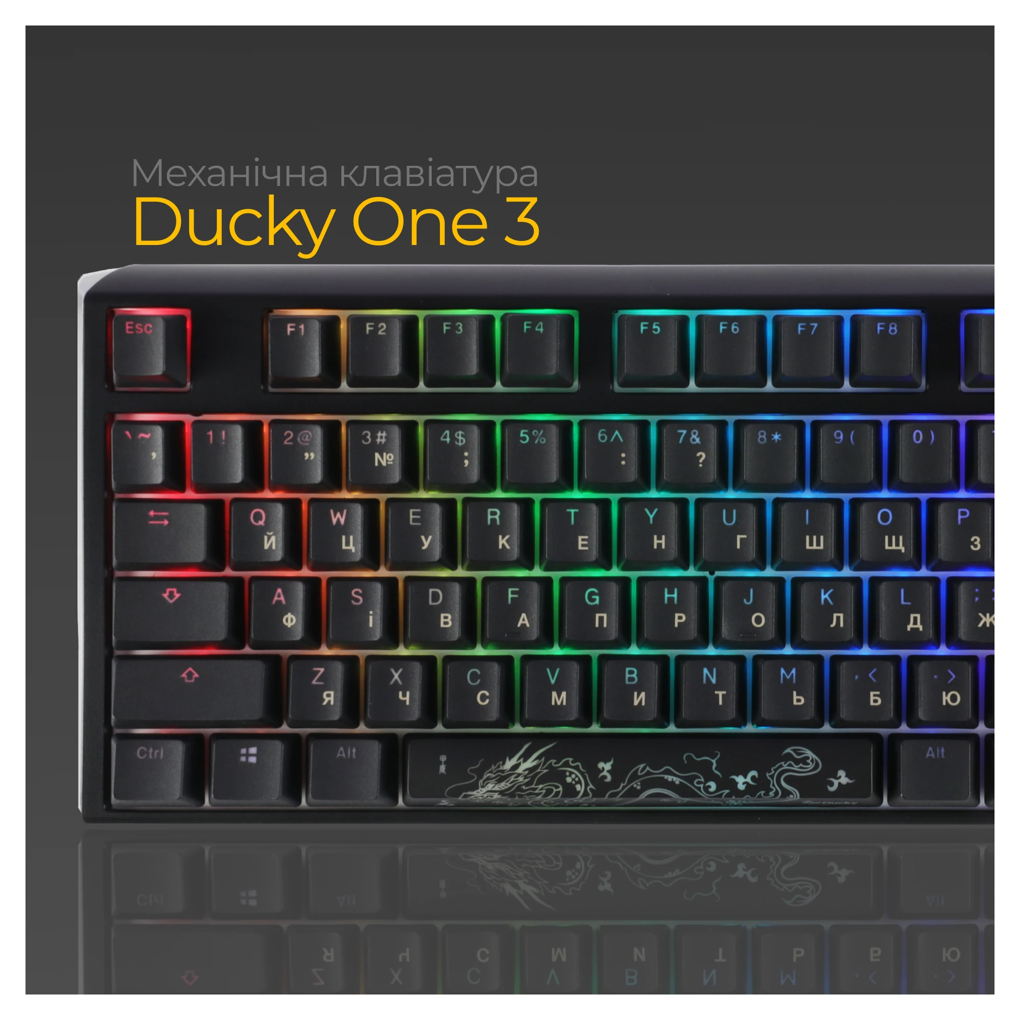 Купить Клавиатура Ducky One 3 TKL Cherry MX Speed Silver RGB Black UA (DKON2187ST-PUAPXCLAWSC1) - фото 14