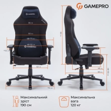 Купити Крісло для геймерів GamePro FGC750B Fabric Black - фото 11