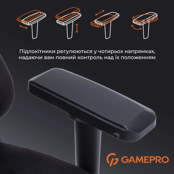 Купити Крісло для геймерів GamePro FGC750B Fabric Black - фото 13